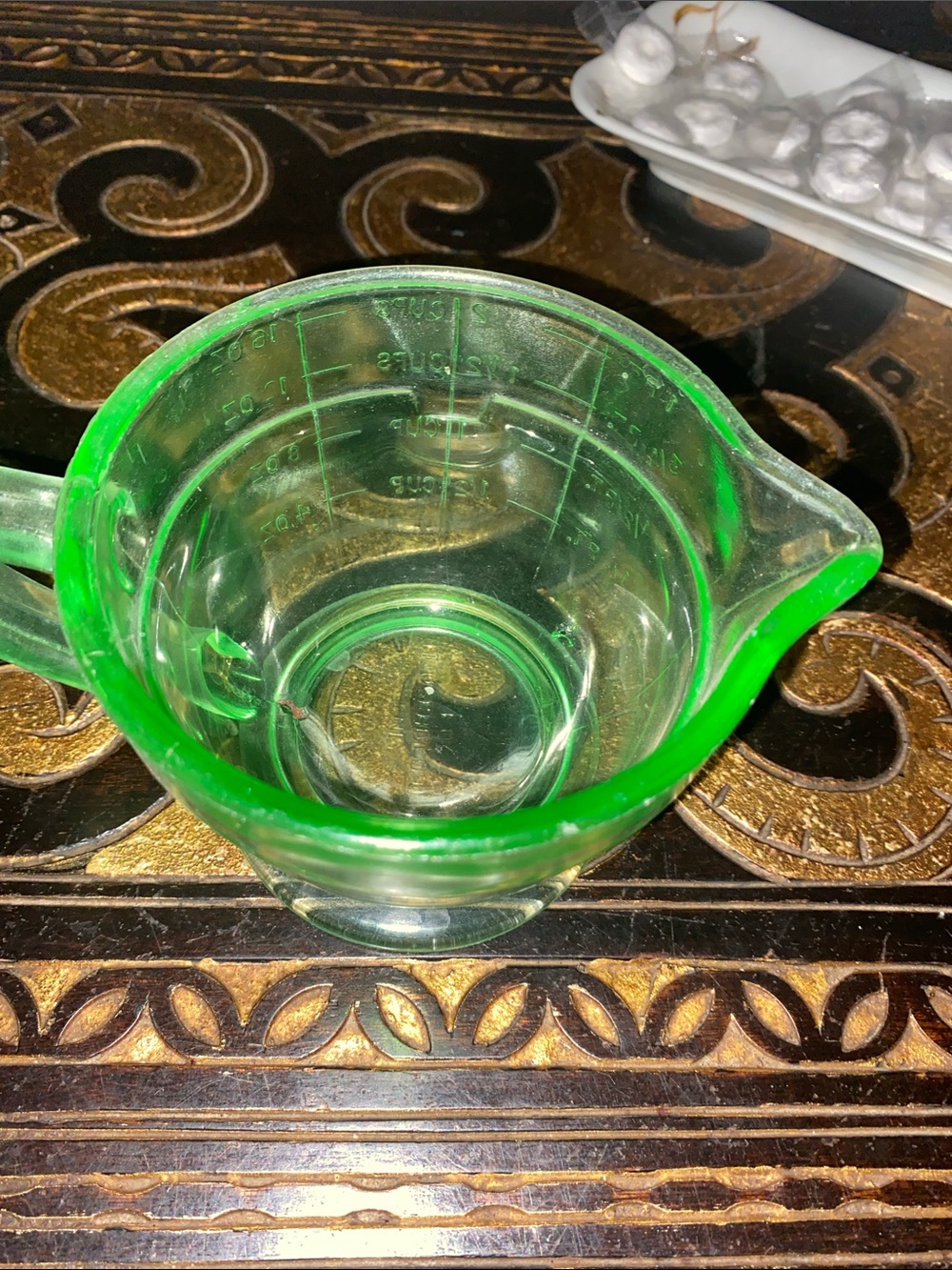 Green Glass Measuring Cup - Home Dining
